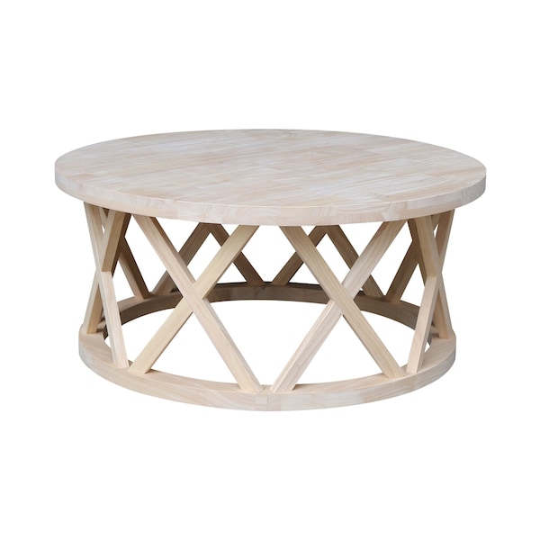 International Concepts Round Ceylon Coffee Table, 40 in W X 40 in L X 18 in H, Wood, Unfinished OT-46CR - main